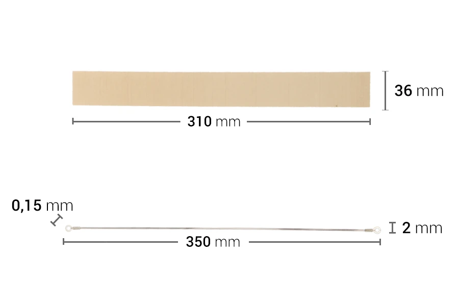 Ανταλλακτικό πανί 310x36 mm και σύρμα 350x2 mm για θερμοκολλητικό χειρός