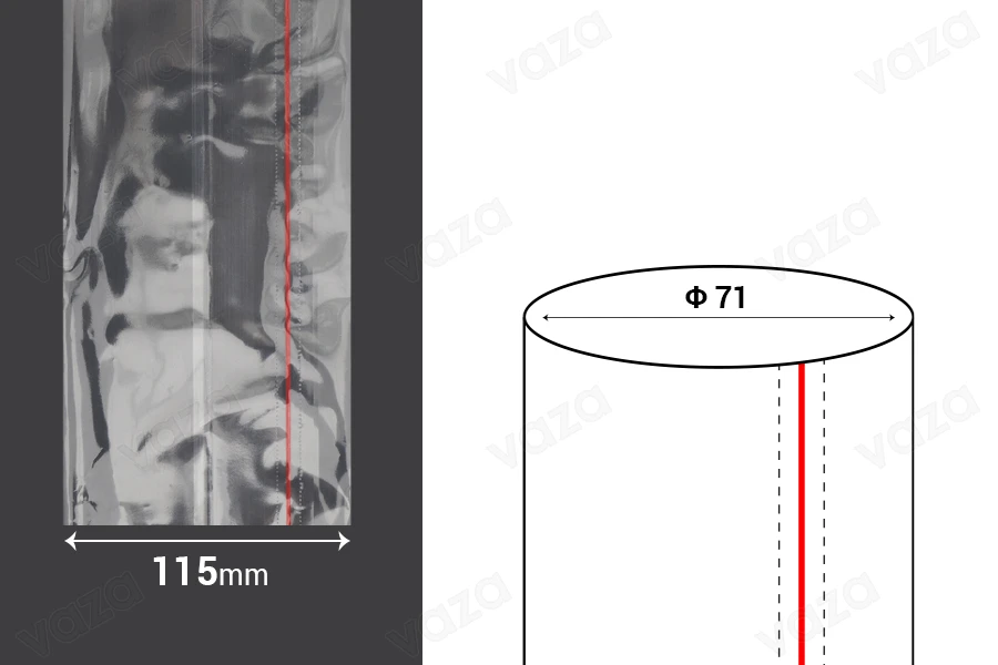 Καψύλιο θερμοσυρρικνούμενο πλάτος 115 mm με εγκοπή - σε τρεχούμενο μέτρο (Φ 71) Καψύλιο θερμοσυρρικνούμενο πλάτος 115 mm με εγκοπή - σε τρεχούμενο μέτρο (Φ 71)-