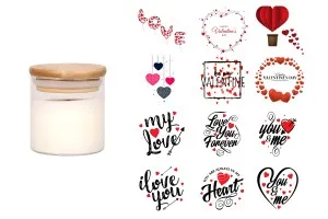 Self-adhesive labels pre-printed with Valentine's design 35x35 mm (requires the purchase of candle)