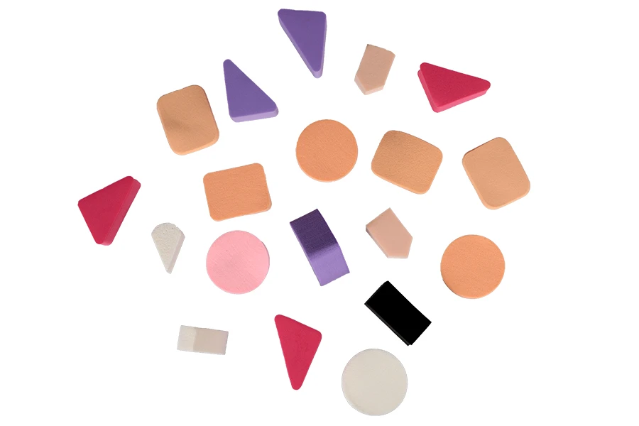 Makeup sponges in various shapes and colors - pack of 20 pcs