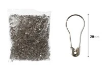 Round safety pin (bell) 20 mm in silver color - 1728 pcs