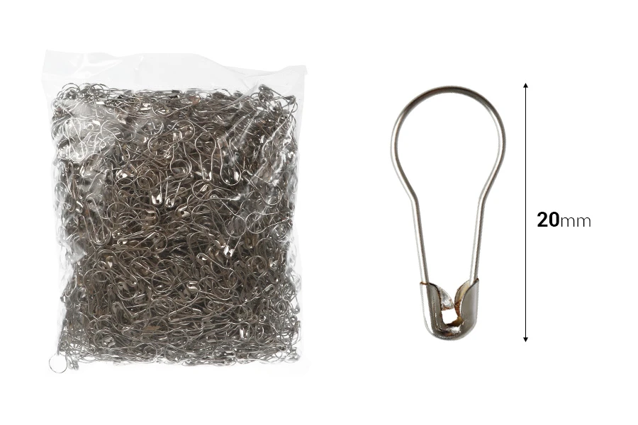 Round safety pin (bell) 20 mm in silver color - 1728 pcs