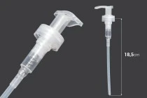 Plastic clear pump 28/400 with safety for shampoo or cream Plastic clear pump 28/400 with safety for shampoo or cream