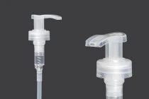 Plastic clear pump 28/400 with safety for shampoo or cream Plastic clear pump 28/400 with safety for shampoo or cream