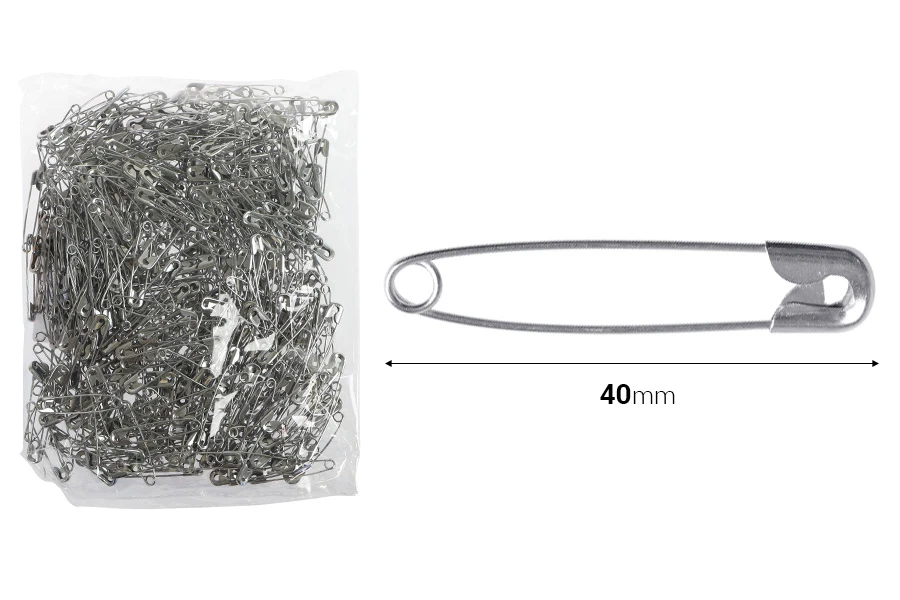 Metallic pin 40 mm in silver color - 1000 pcs