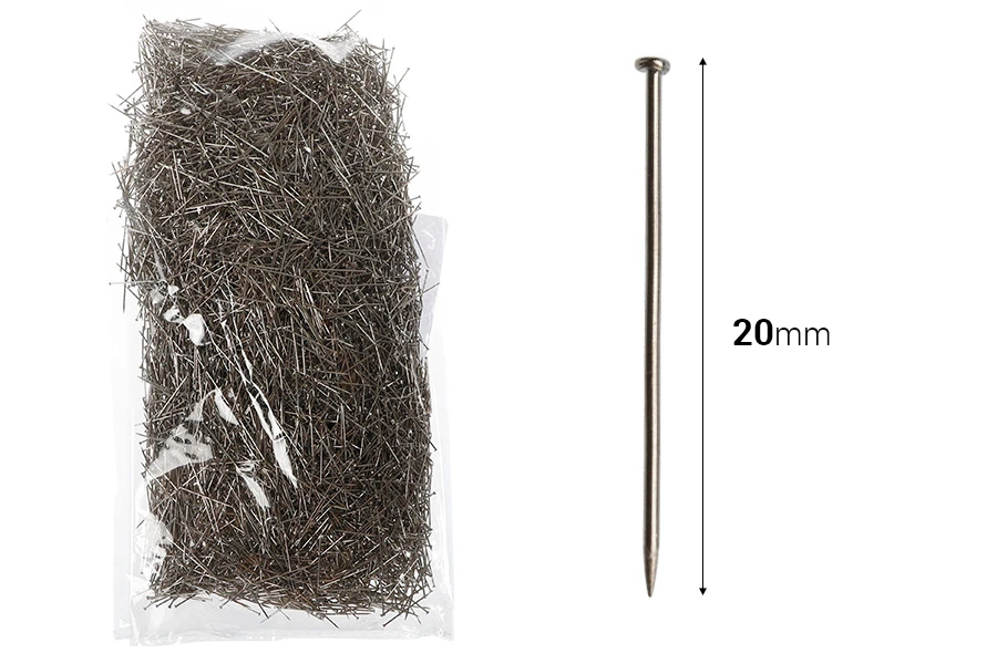 Metallic pin 20 mm in silver color - 7000 pcs