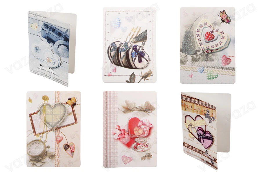 Greeting cards with heart prints in many designs - available in a package with 120 pcs-image_dimensions