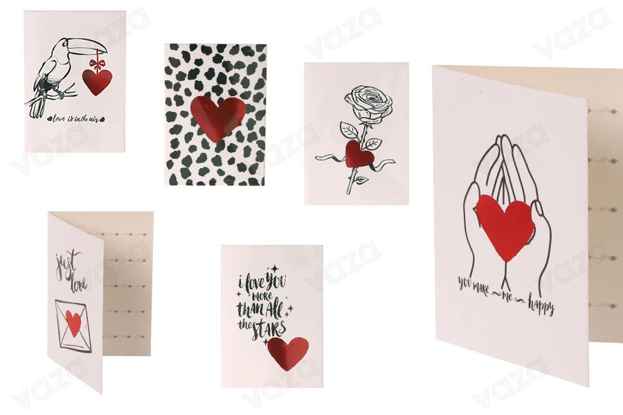 Biglietti d'auguri di carta in vari modelli - 120 pezzi Biglietti d'auguri di carta in vari modelli - 120 pezzi-dimensioni_immagine