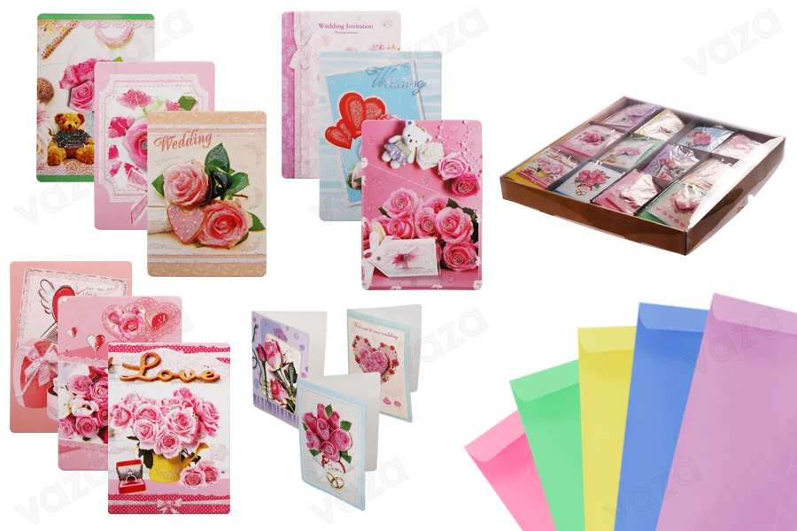 Wedding congratulations cards in many designs - available in a package with 120 pcs-image_product