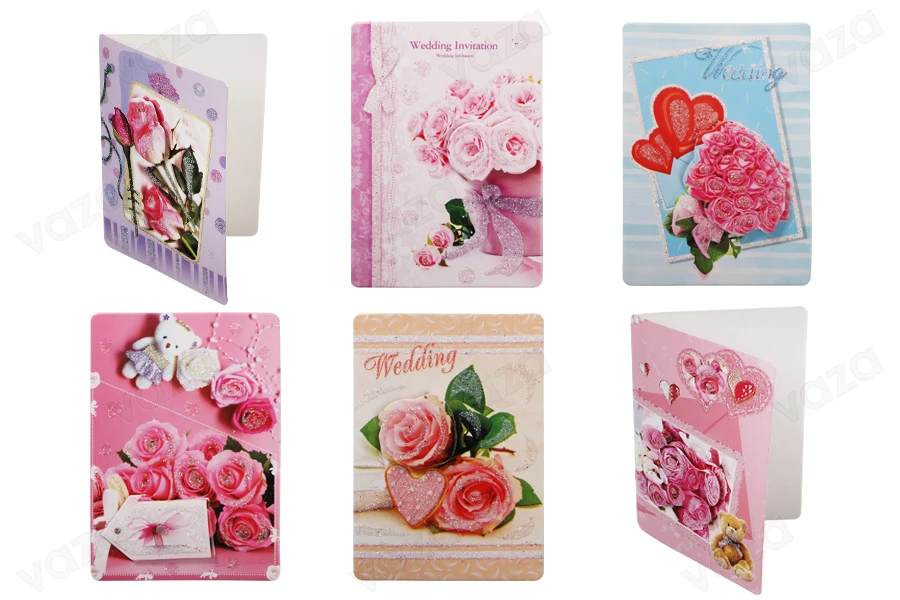 Wedding congratulations cards in many designs - available in a package with 120 pcs-