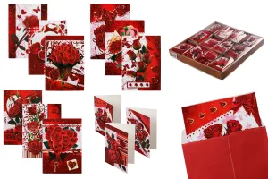 Biglietti d'auguri con motivo rose - 120 pezzi (diversi disegni)-1