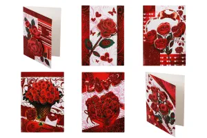 Biglietti d'auguri con motivo rose - 120 pezzi (diversi disegni)-2