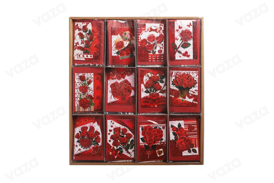 Cartes de vœux avec roses - 120 pcs (différents modèles)-photo_groupe