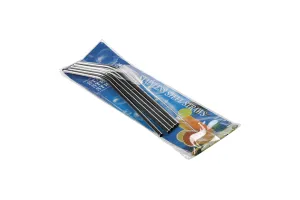 Metallic straws, eco-friendly 215 mm stainless steel with cleaning brush (5 + 1 pcs)-3