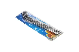Metallic straws, eco-friendly 265 mm stainless steel with cleaning brush (5 + 1 pcs)-3