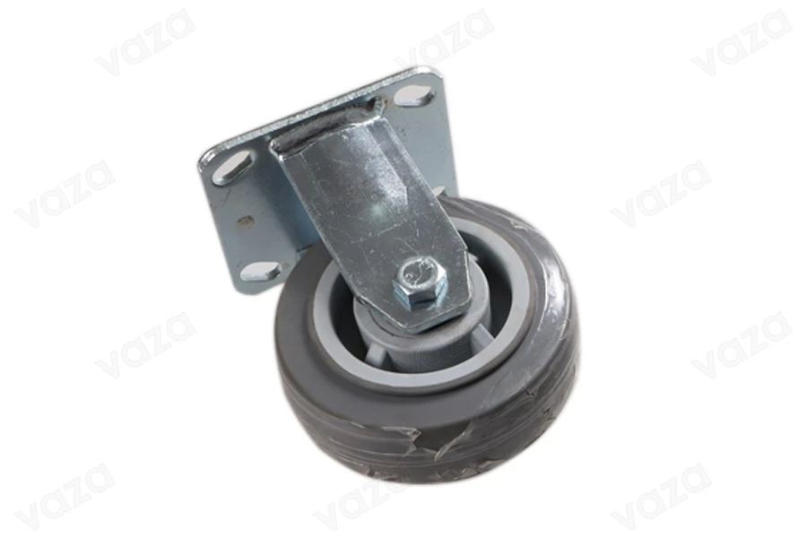 Roulette fixe grise pour chariot (5 inches)-photo_dimensions