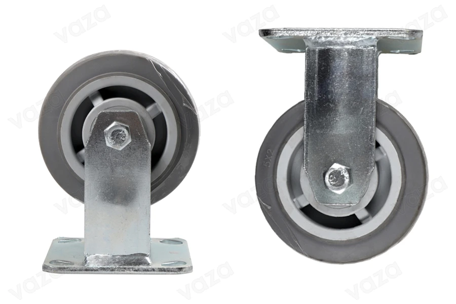 Roulette fixe grise pour chariot (5 inches)-photo_produit