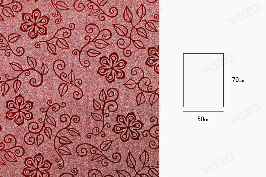 Metallic flower pattern cellophane wrapping sheets in size 50x70cm - available in a package with 20 pcs Metallic flower pattern cellophane wrapping sheets in size 50x70cm - available in a package with 20 pcs-image_group