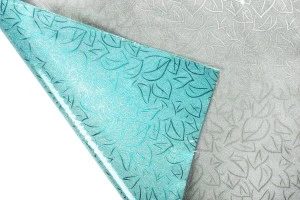 Cellophane métallique de 50 x 70 cm avec motif de feuilles - 20 pièces-3