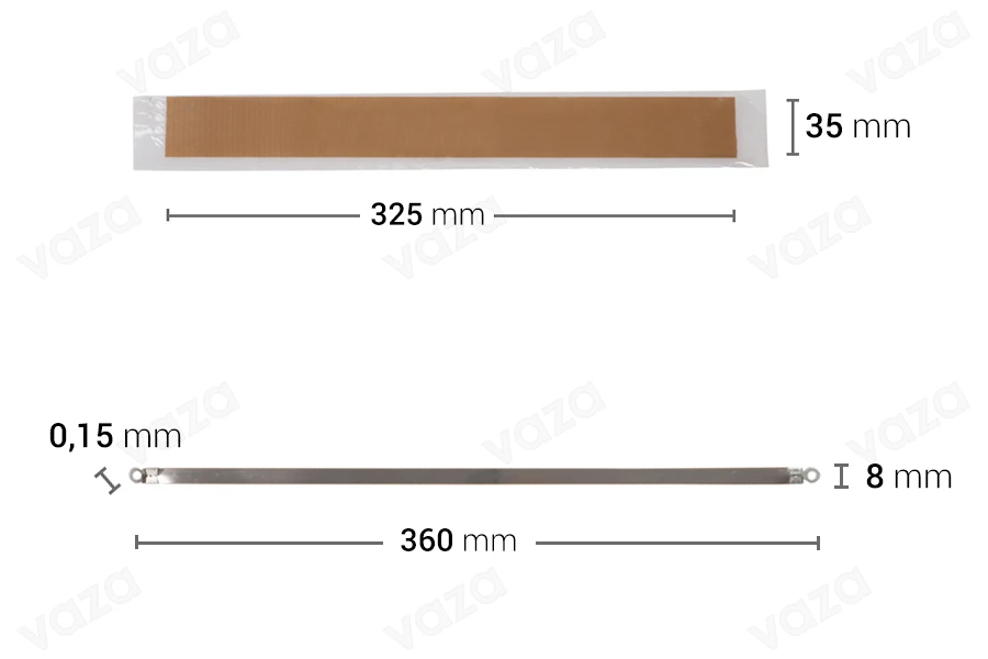 Ανταλλακτικό πανί 325x35 mm και σύρμα 360x8 mm για θερμοκολλητικό χειρός Ανταλλακτικό πανί 325x35 mm και σύρμα 360x8 mm για θερμοκολλητικό χειρός-εικόνα_διαστάσεις
