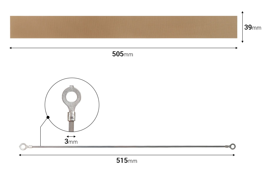 Ανταλλακτικό πανί 505x39 mm και σύρμα 515x3 mm για θερμοκολλητικό χειρός Ανταλλακτικό πανί 505x39 mm και σύρμα 515x3 mm για θερμοκολλητικό χειρός
