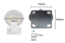 Ρόδα (συμπαγής) για καρότσια σταθερή (4 inches)