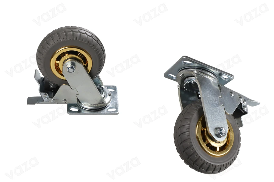 Roue de brouette rotative avec frein (4 inches)-photo_produit