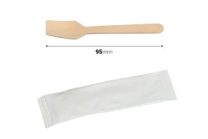 95 mm wooden spoons in individual packaging - 100 pcs-2