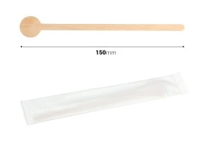 Agitateur en bois 150 mm en emballage papier individuel - paquet de 100 pcs-2