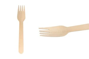 155 mm Holzgabeln in Papiereinzelverpackung - 100 Stk-1