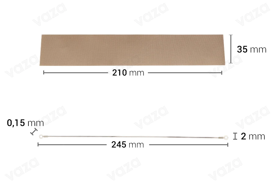 Ανταλλακτικό πανί 210x35 mm και σύρμα 245x2 mm για θερμοκολλητικό χειρός Ανταλλακτικό πανί 210x35 mm και σύρμα 245x2 mm για θερμοκολλητικό χειρός-εικόνα_διαστάσεις