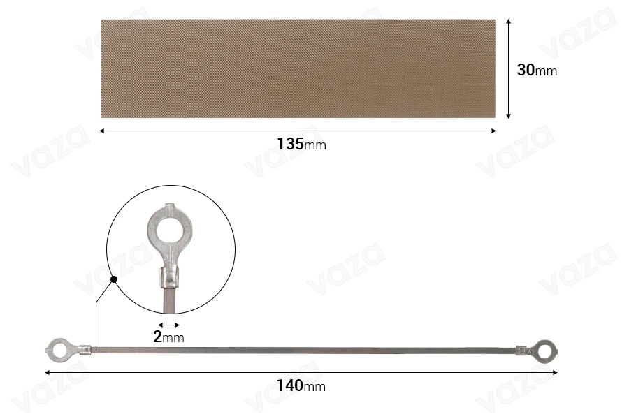 Spare cloth 135x30 mm and wire 140x2 mm for hand heat sealer-εικόνα_προϊοντική