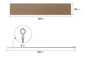 Ανταλλακτικό πανί 225x39 mm και σύρμα 225x2 mm για θερμοκολλητικό χειρός