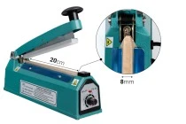 Tabletop hand held heat sealer with 20 cm seal length and 8 mm seal width and safety system