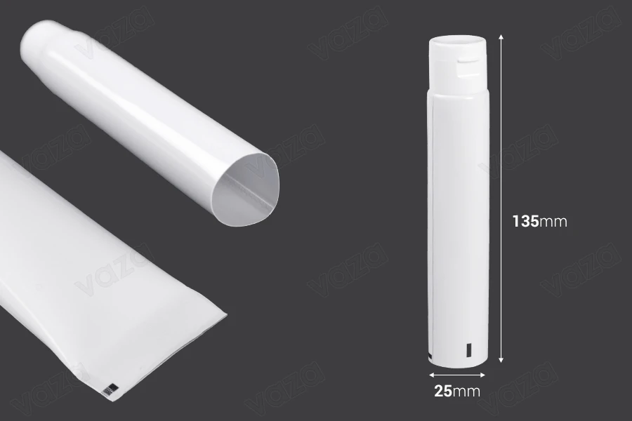 Σωληνάριο πλαστικό 30 ml με εσωτερική επίστρωση αλουμινίου και flip top καπάκι - 12 τμχ Σωληνάριο πλαστικό 30 ml με εσωτερική επίστρωση αλουμινίου και flip top καπάκι - 12 τμχ-εικόνα_διαστάσεις