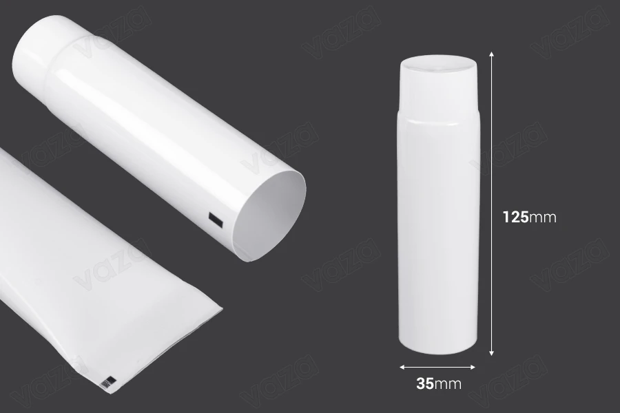 Tub plastik 50 ml me shtresë të brendshme alumini dhe kapak me vidhosje – 12 copë.-imazh_dimensione