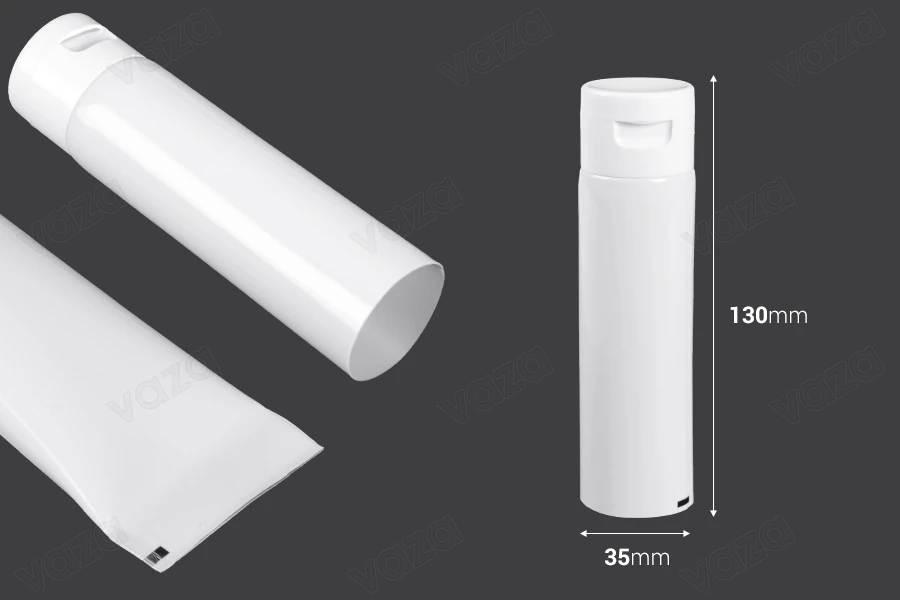 Σωληνάριο πλαστικό 50 ml με εσωτερική επίστρωση αλουμινίου και flip top καπάκι - 12 τμχ Σωληνάριο πλαστικό 50 ml με εσωτερική επίστρωση αλουμινίου και flip top καπάκι - 12 τμχ-εικόνα_διαστάσεις