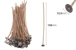 Mèche en coton ciré de 150 mm de long - 25 pcs-2