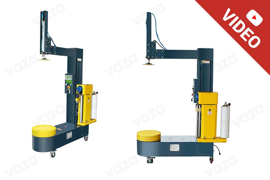 Palettenverpackungs-Folienwickelmaschine (Stretchfolie) mit Presse an der Spitze Palettenverpackungs-Folienwickelmaschine (Stretchfolie) mit Presse an der Spitze-εικόνα_προϊοντική