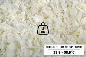 Cire de soja végétale pour bougies coulées en flocons - 1 kg
