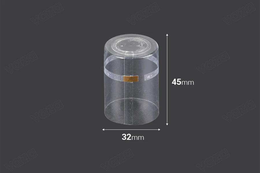 Καψύλιο 32x45 mm θερμοσυρρικνούμενο διάφανο - 20 τμχ-εικόνα_διαστάσεις