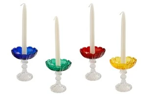 Glass plate with a center hole (26 mm) for candlesticks and chandeliers in a variety of colors-3