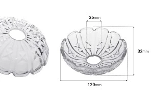 Soucoupe en verre avec trou au centre (26 mm) pour chandeliers et lustres-2
