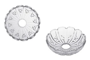 Soucoupe en verre avec trou au centre (26 mm) pour chandeliers et lustres-1