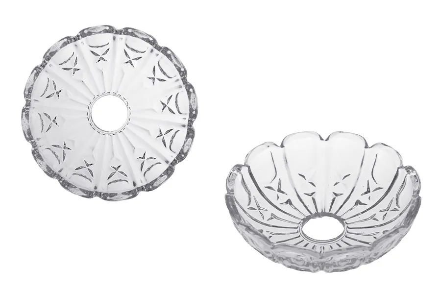 Tellerglasloch mit Mittelloch (26 mm) für Leuchter und Kronleuchter