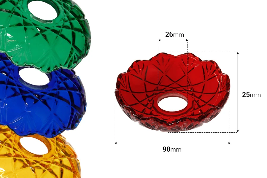 Lochglasplatte mit Mittelloch (26 mm) für Leuchter und Kronleuchter in verschiedenen Farben