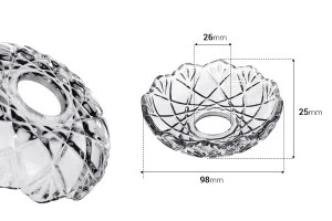 Plate clear glass with center hole (26 mm) for candlesticks and chandeliers-2