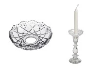 Plate clear glass with center hole (26 mm) for candlesticks and chandeliers