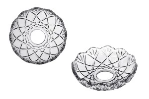 Plate clear glass with center hole (26 mm) for candlesticks and chandeliers-1