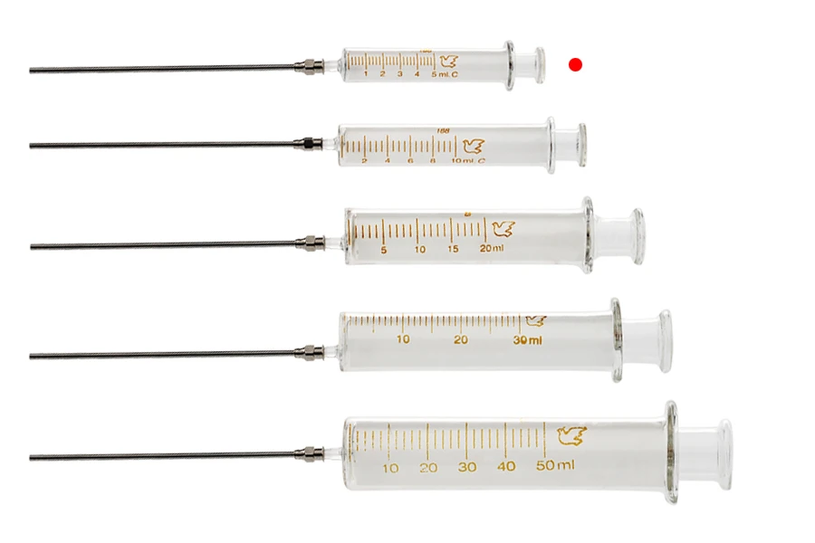 Γυάλινη σύριγγα 5 ml με μεταλλική βελόνα Γυάλινη σύριγγα 5 ml με μεταλλική βελόνα